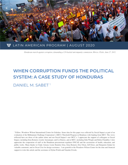 Corruption in Honduras in Comparative Perspective and Over Time