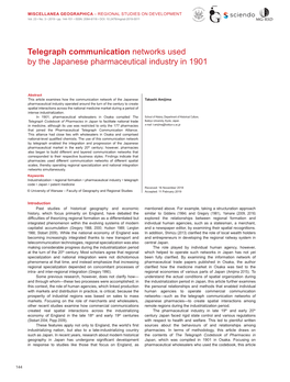 Telegraph Communication Networks Used by the Japanese Pharmaceutical Industry in 1901