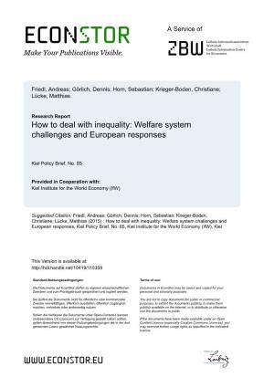Welfare System Challenges and European Responses