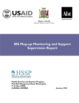 IRS Mop-Up Monitoring and Support Supervision Report
