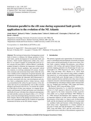 Extension Parallel to the Rift Zone During Segmented Fault Growth: Application to the Evolution of the NE Atlantic