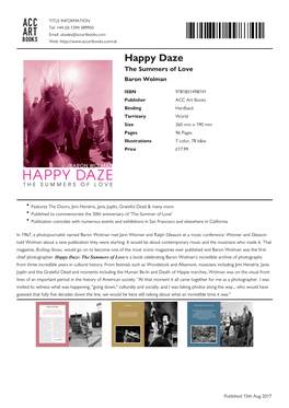 Happy Daze Datasheet