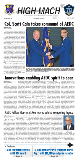 Col. Scott Cain Takes Command of AEDC by Raquel March AEDC Public Affairs