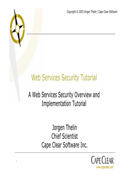 Web Services Security Tutorial