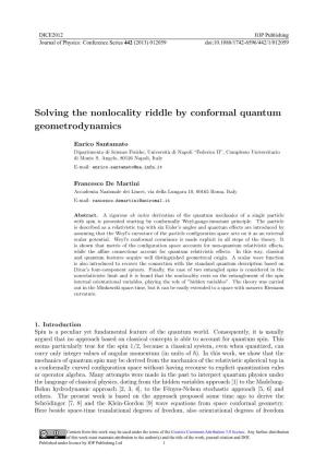 Solving the Nonlocality Riddle by Conformal Quantum Geometrodynamics