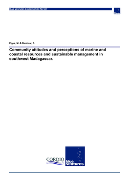 Community Attitudes and Perceptions of Marine and Coastal Resources and Sustainable Management in Southwest Madagascar