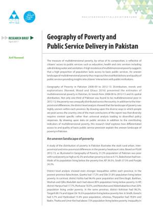 Geography of Poverty and Public Service Delivery in Pakistan