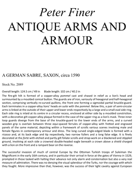 Peter Finer ANTIQUE ARMS and ARMOUR