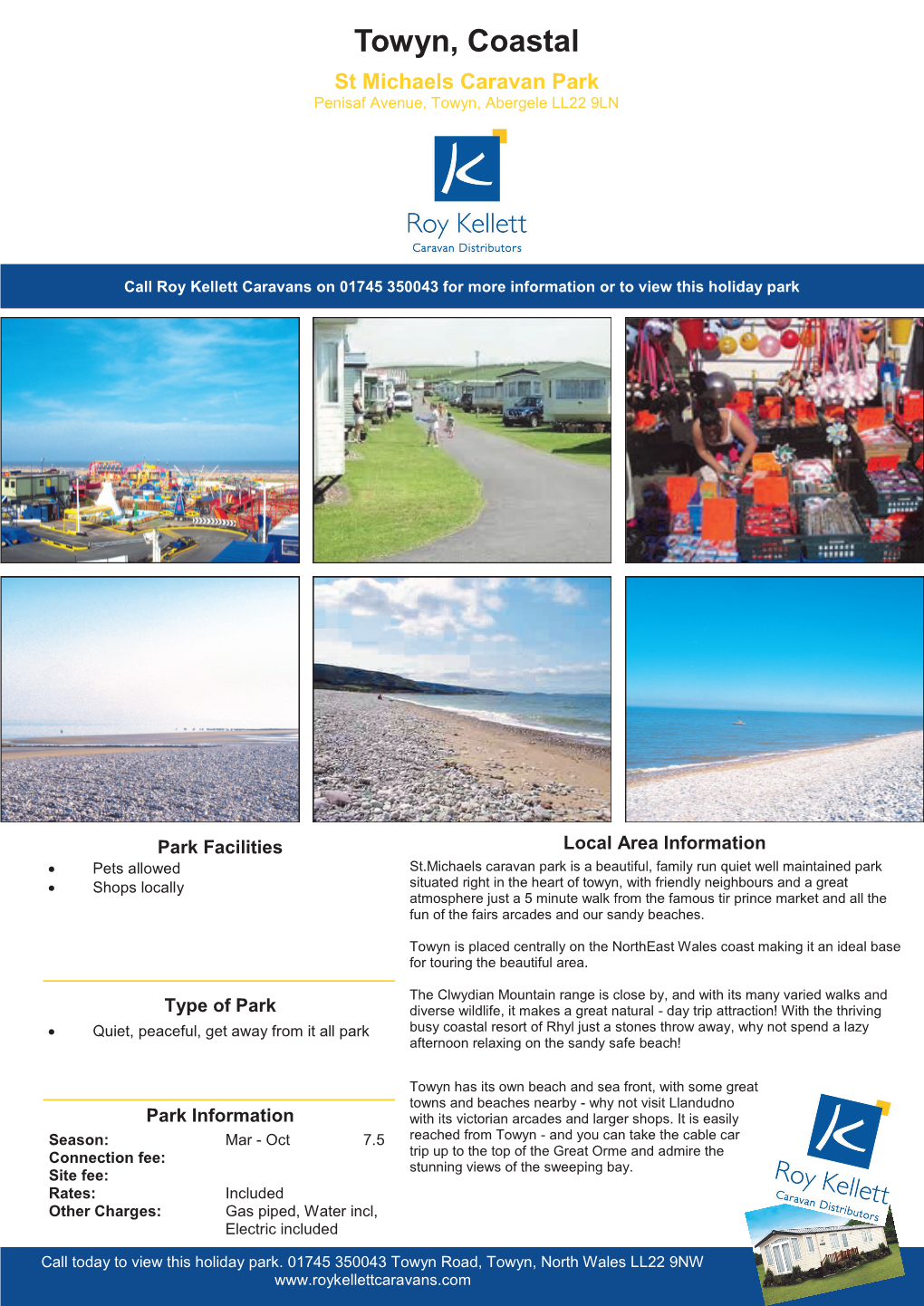 Towyn, Coastal St Michaels Caravan Park Penisaf Avenue, Towyn, Abergele LL22 9LN