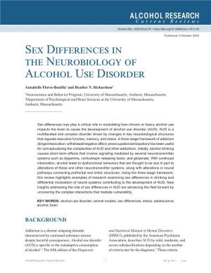 Sex Differences in the Neurobiology of Alcohol Use Disorder