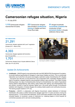 Cameroonian Refugee Situation, Nigeria