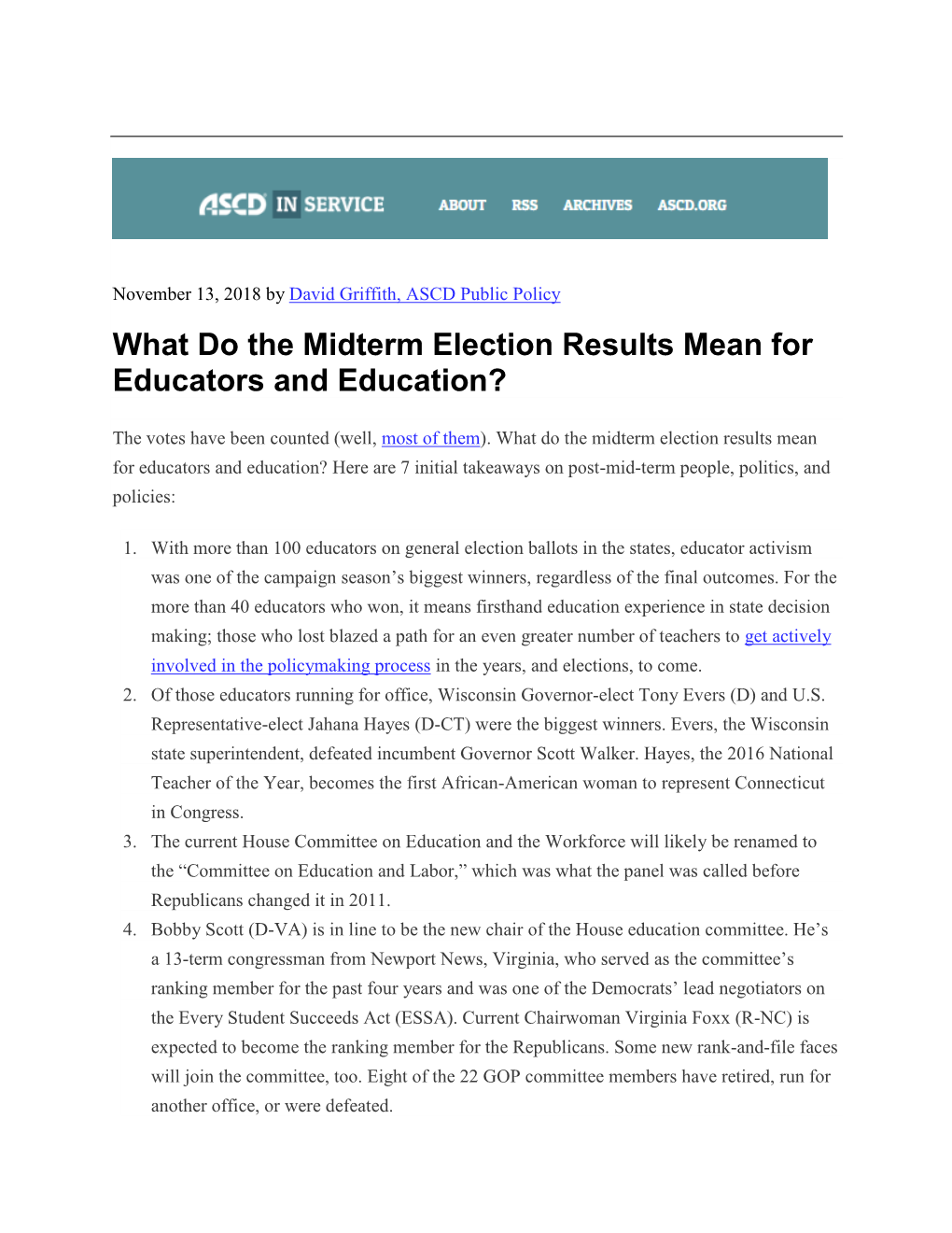 What Do the Midterm Election Results Mean for Educators and Education?