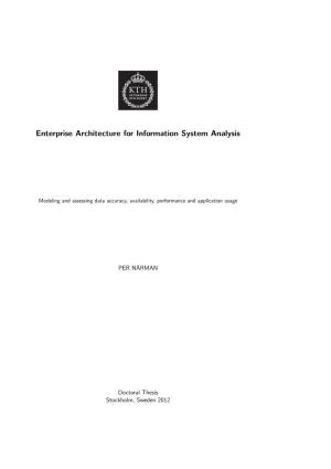 Enterprise Architecture for Information System Analysis