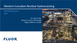 Western Canadian Residue Hydrocracking