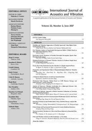 International Journal of Acoustics and Vibration, Vol