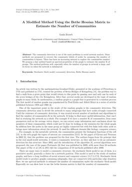 A Modified Method Using the Bethe Hessian Matrix to Estimate The