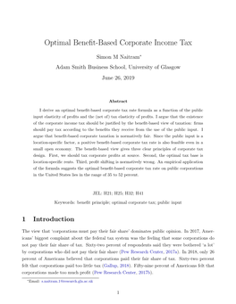 Optimal Benefit-Based Corporate Income