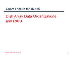 Disk Array Data Organizations and RAID