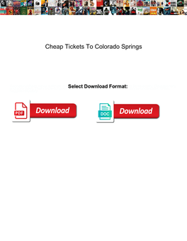 Cheap Tickets to Colorado Springs