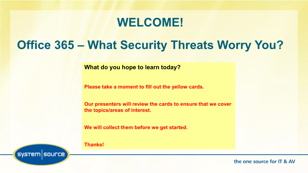 Security Threats Worry You?