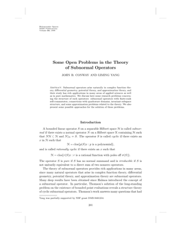 Some Open Problems in the Theory of Subnormal Operators