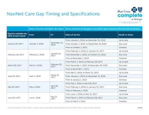 Navinet Care Gap Timing and Specifications