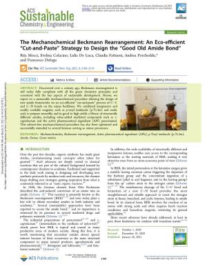 The Mechanochemical Beckmann Rearrangement