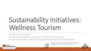 Sustainability Initiatives: Wellness Tourism