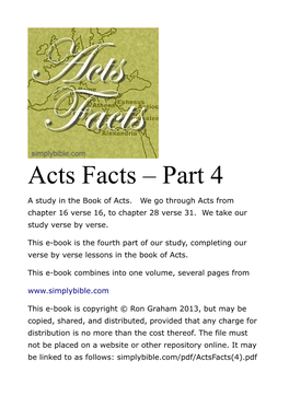 Acts Facts – Part 4