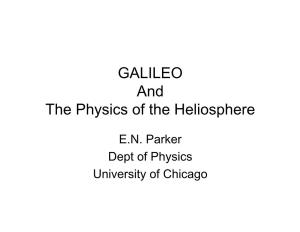 GALILEO and the Physics of the Heliosphere