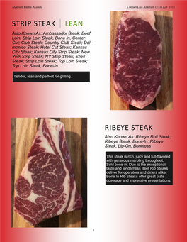 Ribeye Steak Strip Steak | Lean