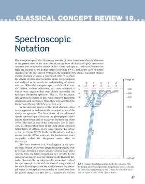 Spectroscopic Notation
