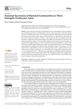 Seasonal Succession of Bacterial Communities in Three Eutrophic Freshwater Lakes