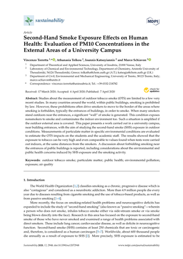 Second-Hand Smoke Exposure Effects on Human Health: Evaluation of PM10 Concentrations in the External Areas of a University Camp