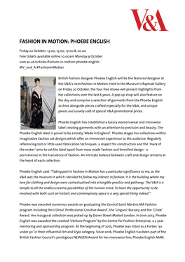 Fashion in Motion: Phoebe English