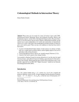 Cohomological Methods in Intersection Theory