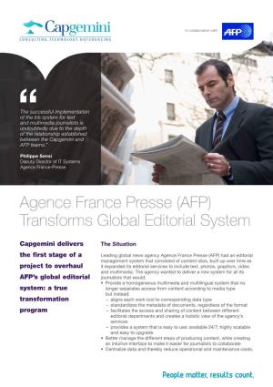 Agence France Presse (AFP) Transforms Global Editorial System
