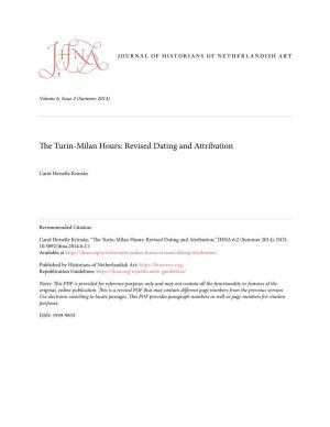 The Turin-Milan Hours: Revised Dating and Attribution