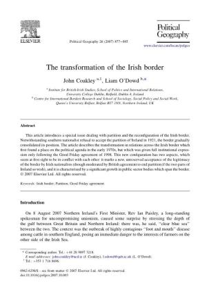 The Transformation of the Irish Border