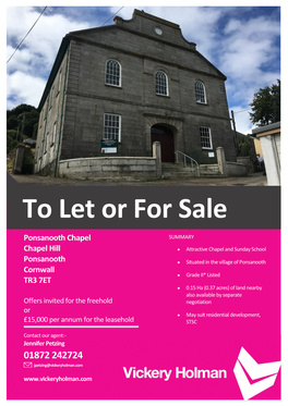 To Let Or for Sale