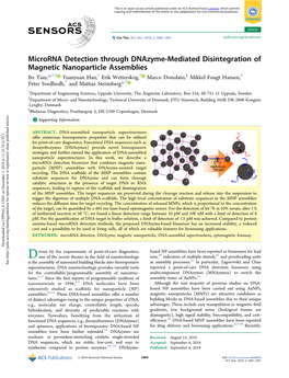 Microrna Detection Through Dnazyme-Mediated Disintegration of Magnetic Nanoparticle Assemblies