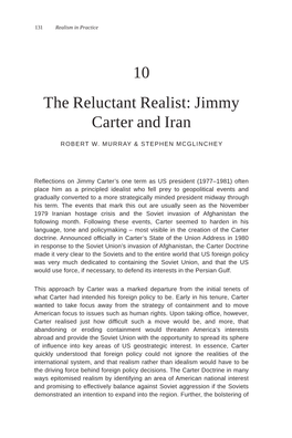 10 the Reluctant Realist: Jimmy Carter and Iran