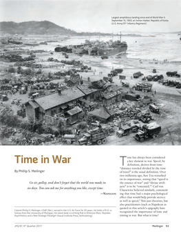 Time in War a Key Element in War