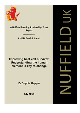 Improving Beef Calf Survival: Understanding the Human Element Is Key to Change