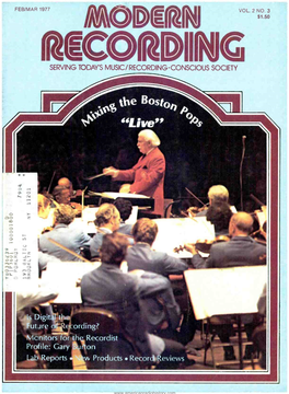 Is [)Rgit Future Cording? Mcnitors for Th , Recordist Profile: Gary Rton I Al-, Reports W Products Record', Eviews