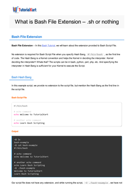 What Is Bash File Extension – .Sh Or Nothing