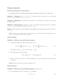 Riemann Integration