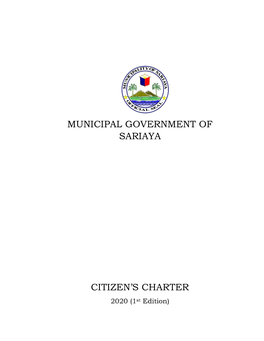 Municipal Government of Sariaya Citizen's Charter