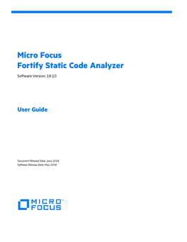 Micro Focus Fortify Static Code Analyzer User Guide