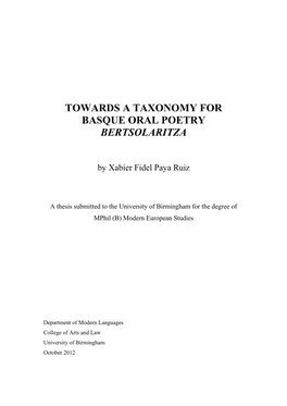 Towards a Taxonomy of Modern Oral Litterature